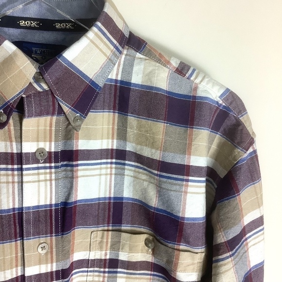 Twenty X Wrangler Men's Plaid Logo Long Sleeve Shirt M - Picture 2 of 15